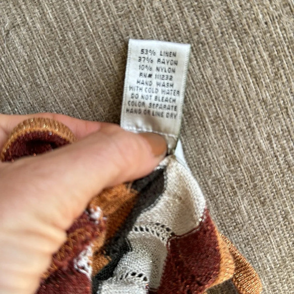 Lucca metallic brown 1970’s retro vibe style knit tank top size medium - Picture 7 of 12